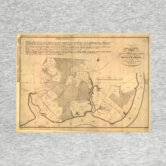 Vintage Map of The Mount Vernon Plantation (1801) by Bravuramedia